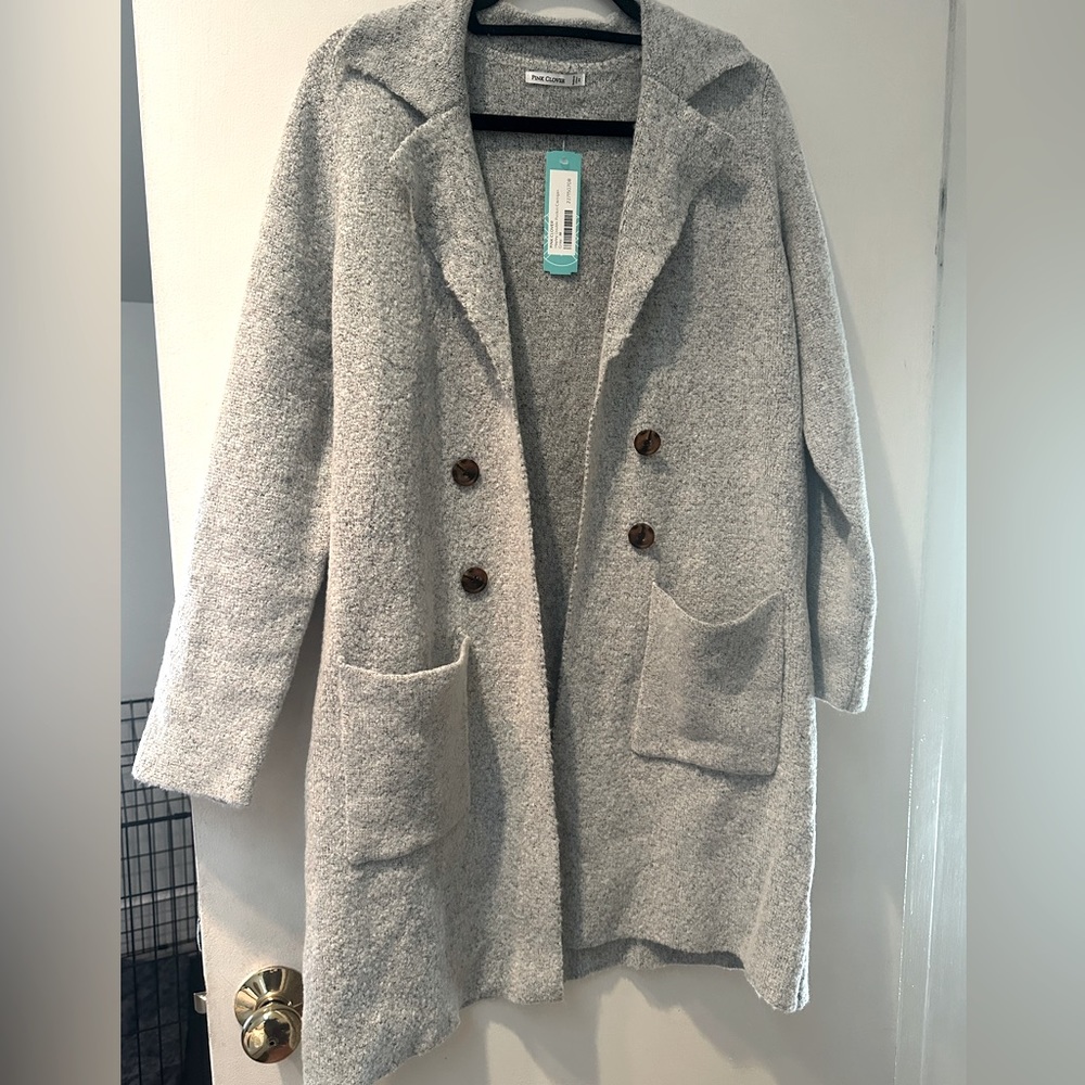 NWT Pink Clover Hayley Double Pocket Coatigan